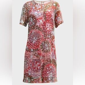 FRANCES VALENTINE  NWT  Bubbly Geometric - Print Sequin T - Shirt Dress XS